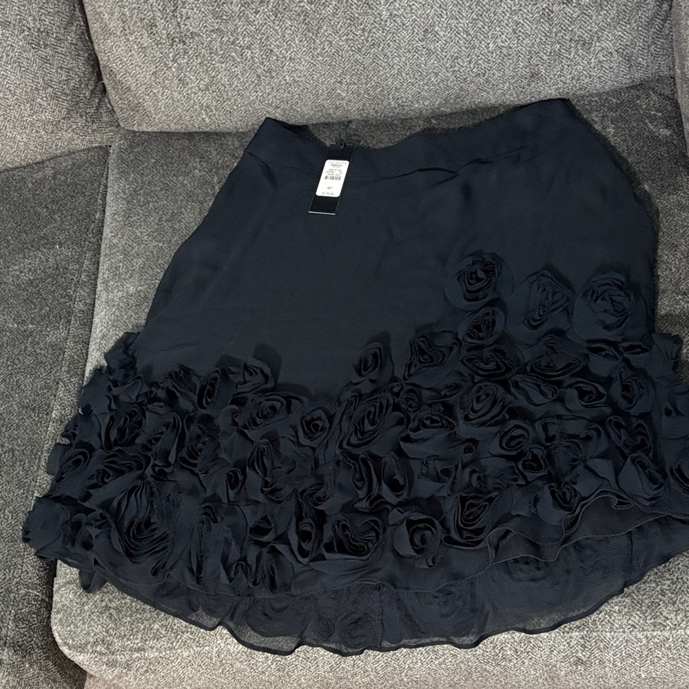 Talbots Elegant Black Rosette Mini Skirt